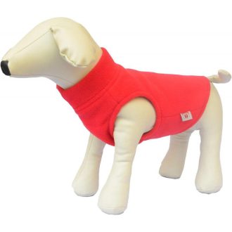   Kutya télikabát, Meleg Légáteresztő Polár Fleece, Póráznyak Lyukkal, Piros L