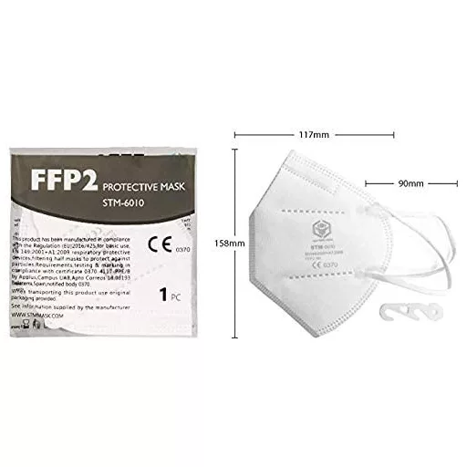 Mască FFP2 STM certificată CE, 25 de bucăți ambalate individual