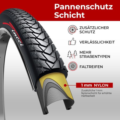 Anvelope Bicicletă Gravel Fincci 700x35c Pereche Kevlar Protecție Anti-pană Trekking Hibrid E-bike