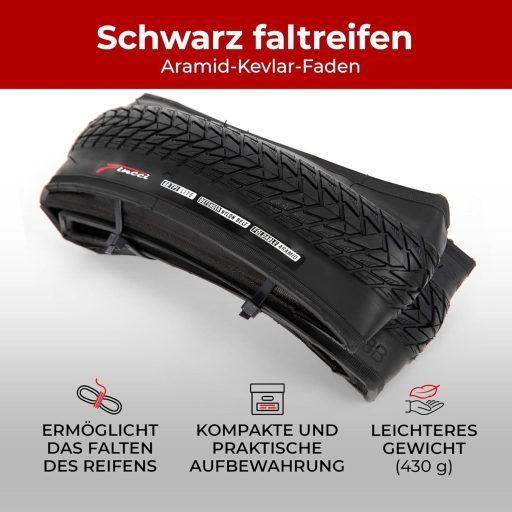 Anvelope Bicicletă Gravel Fincci 700x35c Pereche Kevlar Protecție Anti-pană Trekking Hibrid E-bike