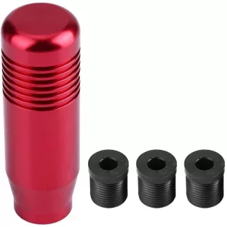   Yosoo Health Gear Alumínium Váltógomb Kézi Sebességváltóhoz - 8,5 cm Ergonomikus Váltókar Piros Színben, 3 Adapterrel, Egyszerű Beszerelés