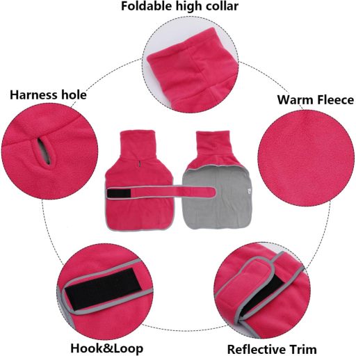 Geyecete Téli Kutyakabát Melegítő Fleece Béléssel Állítható Pántokkal