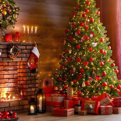 Set de ornamente pentru bradul de Crăciun BLAZOR, 34 buc. - Globuri incasabile din plastic, decorațiuni mate, sclipitoare, cu modele, culoare roșie, 6 cm diametru, decorațiuni pentru brad.