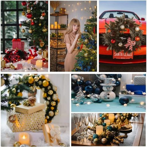 Set de ornamente pentru bradul de Crăciun BLAZOR, 34 buc. - Globuri incasabile din plastic, decorațiuni mate, sclipitoare, cu modele, culoare roșie, 6 cm diametru, decorațiuni pentru brad.