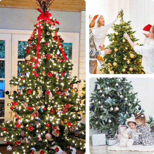 BLAZOR Karácsonyfadísz Szett 34 db - Törhetetlen Műanyag Gömbök, Matt, Csillámló, Mintás Díszek Piros Színben, 6 cm Átmérőjű Karácsonyfa Dek