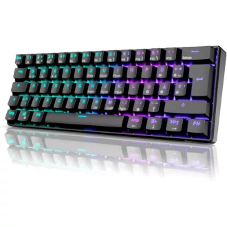   RK ROYAL KLUDGE RK61 RGB 60% Mechanická Herná Klávesnica, Bezdrôtová/Káblová Bluetooth, Hot-Swap Lineárne Červené Spínače, Multi-zariadenie