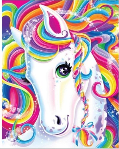 Set Pictură cu Diamante Unicorn O&BTRC01 pentru Copii - Set Creativ de Artizanat pentru Fete, Tablou pe Pânză Mozaic cu Diamante