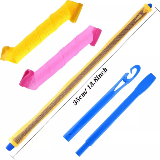 FEPITO 40 db Spirál Hajcsavaró Szett Hővédelem Nélküli Hajformázáshoz - 30 cm Hajgöndörítő Minden Hajhosszhoz, Styling Kampókkal