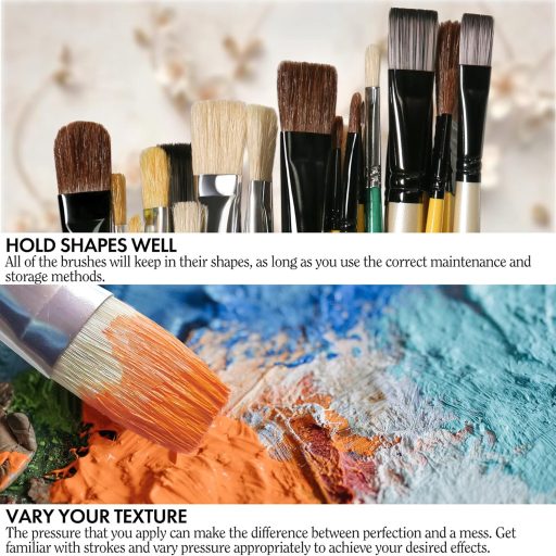 Set de pensule Artify, 10 bucăți, cu husă de transport - pentru pictură în ulei, acuarelă și guașă.