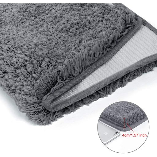 Cumay fürdőszobai szőnyeg csúszásmentes puha szürke 50x80cm