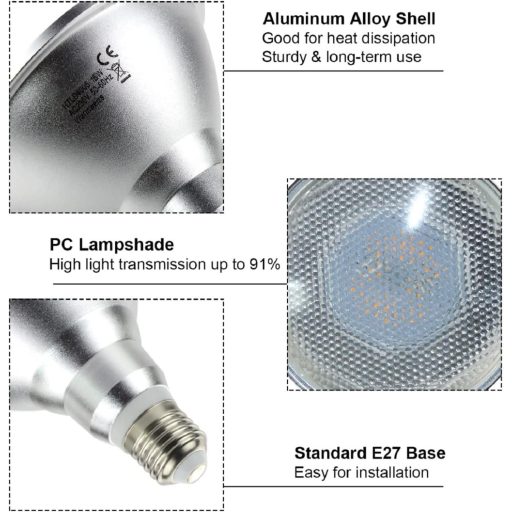 Allesgute 15W PAR38 LED E27 reflector, lampă, IP65 impermeabilă, alb cald 3000K