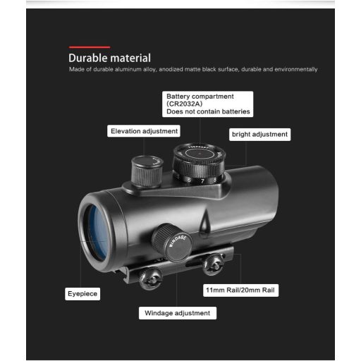 ACEXIER 1x30mm holografický kolimátor, montáž na weaver lištu, taktický poľovnícky