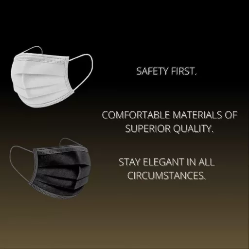 Čierne antibakteriálne medicínske rúška Black Shield, balenie 50 ks