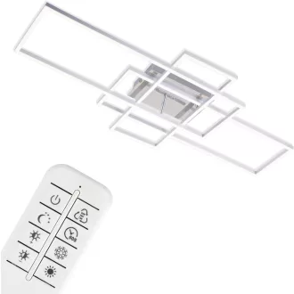   Briloner LED mennyezeti lámpa dimmelhető távirányítóval, színhőmérséklet-szabályozás, éjszakai fény, időzítő - Chrome Aluminium