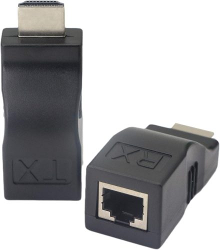 Fengqlong RJ45-HDMI Hálózati Jeltovábbító Szett - 1080p 30m Hatótávolság, Cat5e/6 Kábelen Keresztül, Adó-Vevő Egységgel, TV/PS4/DVD Kompatib