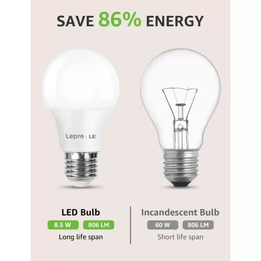 Lepro E27 LED izzó 8,5W meleg fehér 806 lumen energiatakarékos A60