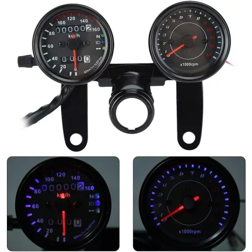 Akozon Univerzális Motorkerékpár Sebességmérő Kilométeróra 10cm Csatlakozással