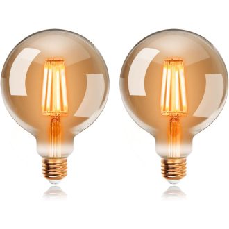   Bec LED Edison Vintage ExtraStar G95 E27 Filament, Lampă Retro Decorativă, Lumină Caldă