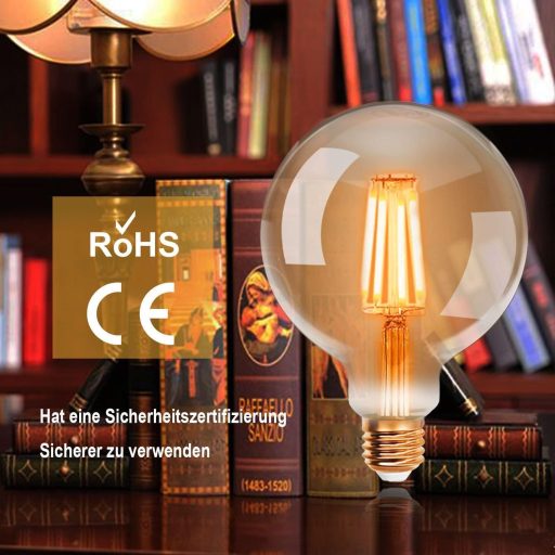 ExtraStar Edison Vintage LED Izzó G95 E27 Filament Lámpa Retro Dekoratív Villanykörte Meleg Fény