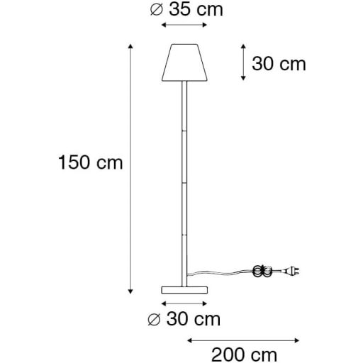 Qazqa Virginia lampă de exterior, neagră, 35cm, IP65, LED, E27