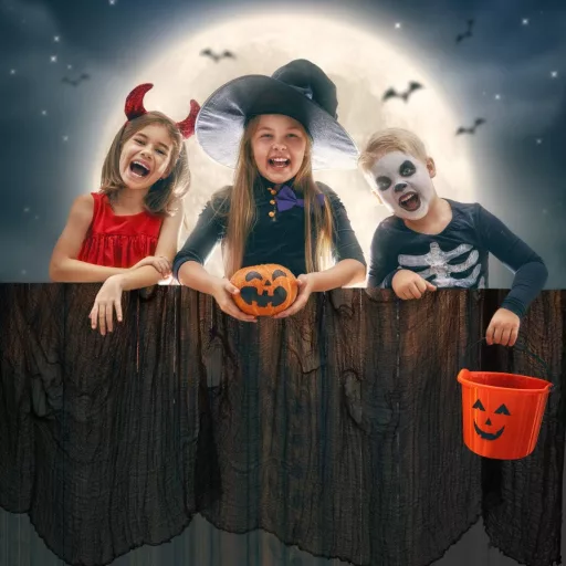 K KUMEED Halloween Dekoráció Fekete Textil Futó 10x2,15m