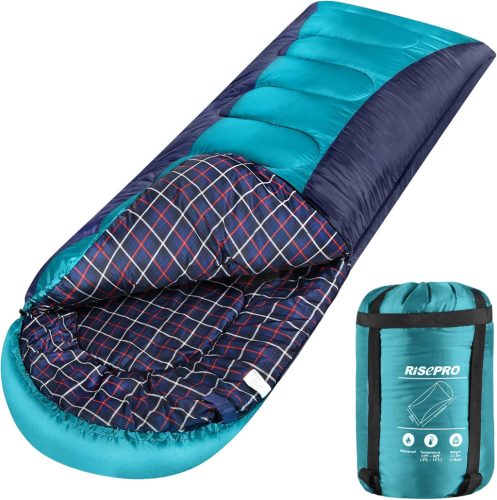 RISEPRO Múmia Hálózsák 3-4 Évszakos Használatra - Vízálló Poliészter, Flanell Bélés, -5°C-15°C, Túrázáshoz, Kempingezéshez, 187x73cm