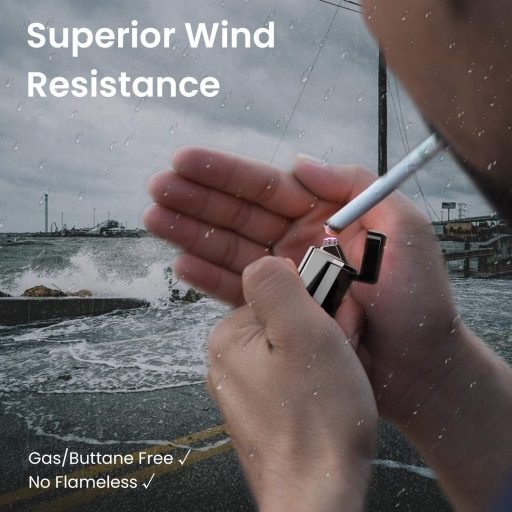 AngLink USB-s elektromos öngyújtó, szélálló plazma gyújtó LED kijelzővel