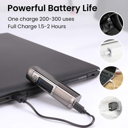 Brichetă electrică USB AngLink, cu plasmă rezistentă la vânt și ecran LED