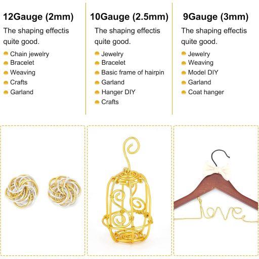 Benecreat Anodizált Alumínium Kézműves Drót 12-18 Gauge Ékszerkészítéshez