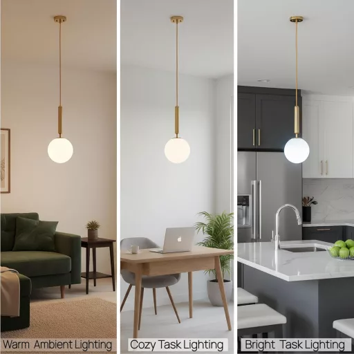 LFsem Staklena Viseća Lampa Nordijskog Stila Plafonska Lampa Bijela Mat