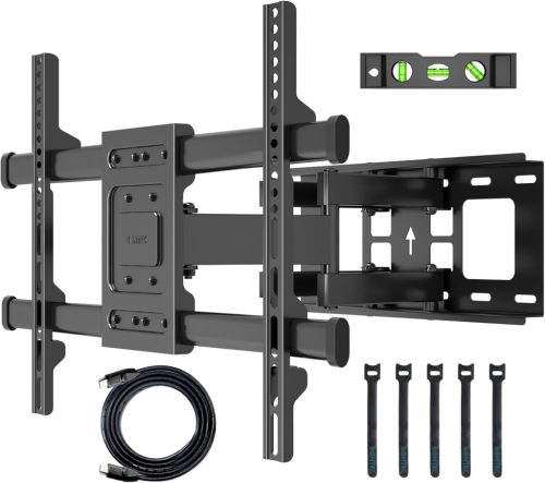 Bontec TV Fali Tartó 32-80 Colos Lapos és Ívelt Képernyőkhöz, Dönthető-Forgatható, 60 kg Teherbírás, VESA 600x400 mm Kompatibilis