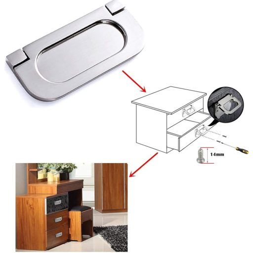 CTRICALVER 4 db Láthatatlan Fogantyú 35mm - Fém Bútorfogantyú Szett Konyhaszekrényhez, Fiókhoz - Vízszintes Rejtett Húzófogantyú Csavarokkal