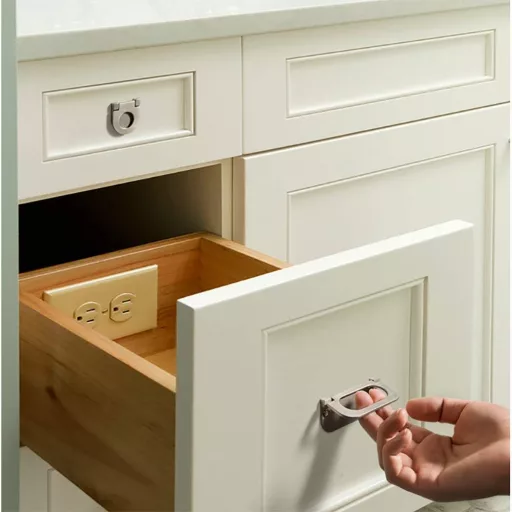 CTRICALVER 4 ks Neviditeľná rukoväť 35 mm - Kovová súprava nábytkových úchytiek pre kuchynské skrinky, zásuvky - Horizontálne skryté ťahadlá so skrutkami