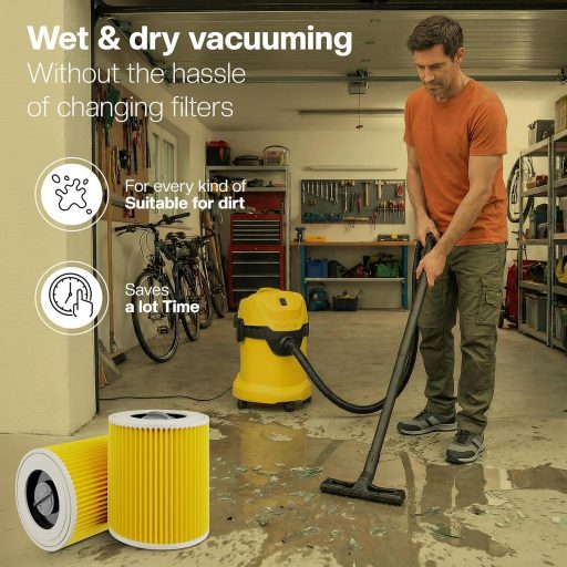 1E Kärcher porszívó szűrő szett 3db kerek filter WD/MV sorozathoz