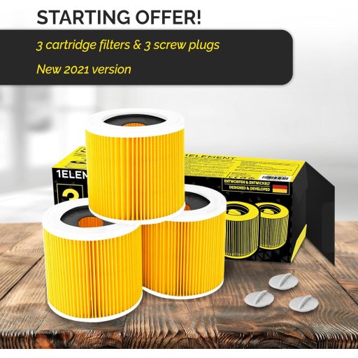 1E Kärcher porszívó szűrő szett 3db kerek filter WD/MV sorozathoz