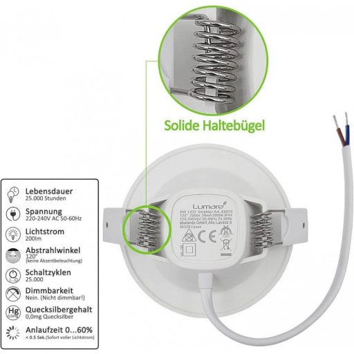 3 db LED Ultra-Flat Beépíthető Spotlámpa, Mini Vékony Mennyezeti Fények Meleg Fehérben - Újracsomagolt termék