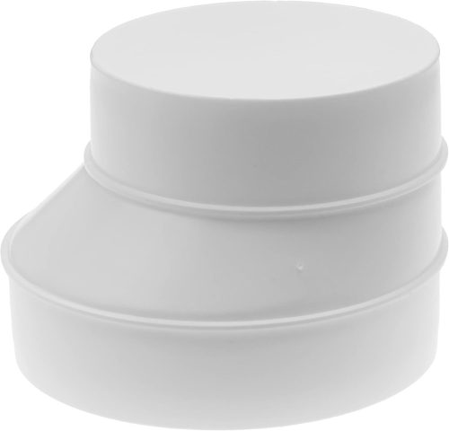 Vent Systems Szellőzőcső Szűkítő Adapter 125-100 mm - Fehér ABS Műanyag Csatlakozó HVAC Rendszerekhez, Könnyen Szerelhető Légcsatorna Átalak