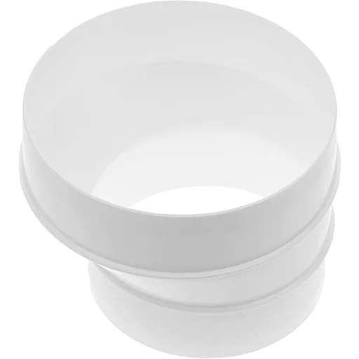 Vent Systems Szellőzőcső Szűkítő Adapter 125-100 mm - Fehér ABS Műanyag Csatlakozó HVAC Rendszerekhez, Könnyen Szerelhető Légcsatorna Átalak