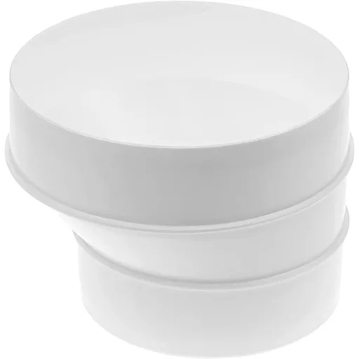 Adaptor reducție tubulatură Vent Systems 125-100 mm - Conector din plastic ABS alb pentru sisteme HVAC, conversie ușoară a conductelor de aer