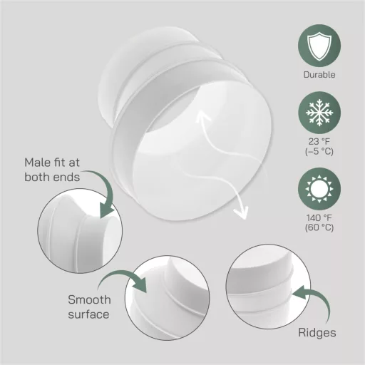 Vent Systems Szellőzőcső Szűkítő Adapter 125-100 mm - Fehér ABS Műanyag Csatlakozó HVAC Rendszerekhez, Könnyen Szerelhető Légcsatorna Átalak