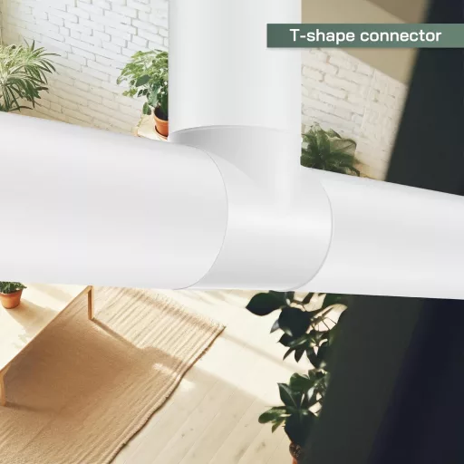 Vent Systems racord T de 100 mm pentru ventilație, adaptor conductă de aer ABS, distribuitor cu trei căi