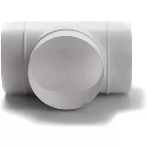 Vent Systems 100mm T-csatlakozó szellőzéshez, ABS légcsatorna adapter, háromirányú elosztó