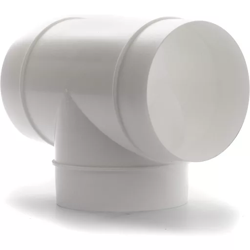 Vent Systems 100mm T-csatlakozó szellőzéshez, ABS légcsatorna adapter, háromirányú elosztó