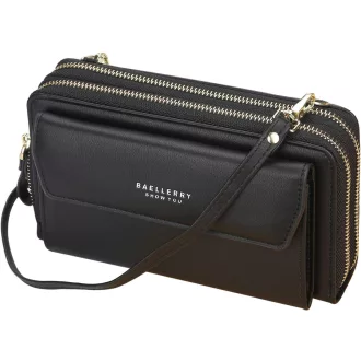   Yixuan Női Keresztpántos Telefontartó Táska - Dupla Cipzáras PU Bőr Válltáska Állítható Pánttal és Kártyatartóval