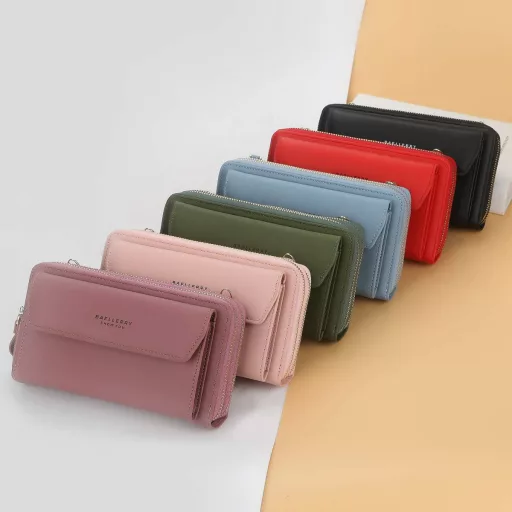 Yixuan Dámska crossbody taška na telefón - PU kožená taška cez rameno s dvojitým zipsom, nastaviteľným popruhom a držiakom na karty