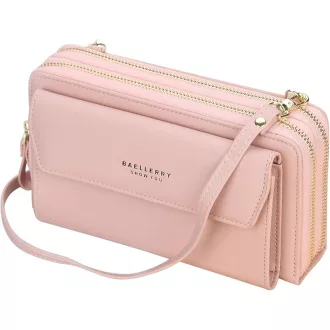   Yixuan Női Telefontartó Táska Állítható Pánttal - PU Bőr Válltáska Kártyatartóval és Dupla Cipzárral