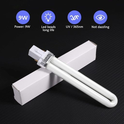 HEALLILY 4 buc. Lampă portabilă pentru unghii, uscător UV LED 9W, înlocuire profesională