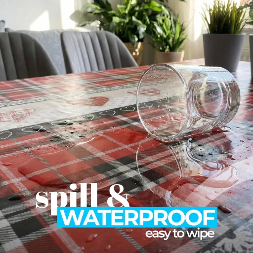 Decoser Valentinovo stolnjak 140x180 cm vodootporni stolnjak s flanelnom podlogom