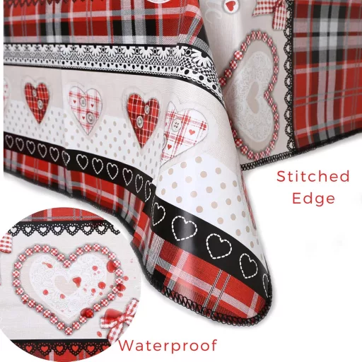 Decoser Valentin napi terítő 140x180 cm vízálló flanelhátas asztalterítő