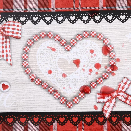 Decoser Valentin napi terítő 140x180 cm vízálló flanelhátas asztalterítő